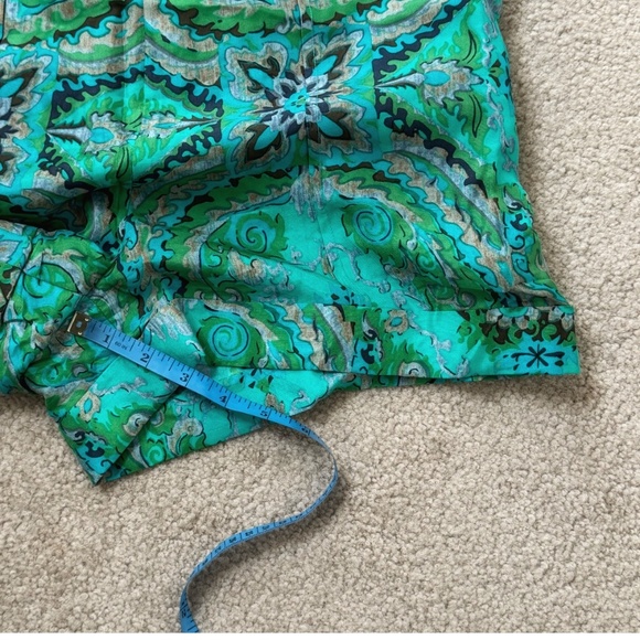 J Crew Rock The Casbah Romper 100% Silk Shorts One Piece Short Sleeve Green Sz 4 - Picture 10 of 15